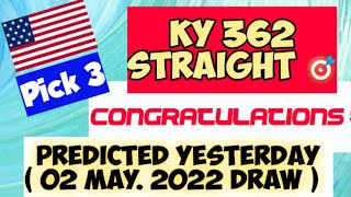 CONGRATS ! KY STATE for Winning Pick 3  🎯 Hit 02 May 2022 | AMV 555