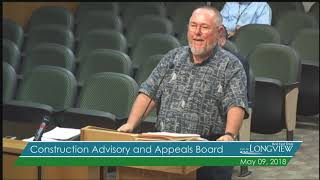 May 9, 2018 Construction Advisory and AppealsBoard Agenda