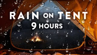 Rain on Tent with Campfire | Fireplace Sounds for Sleep 9 Hours | Campfire and Rain at Night
