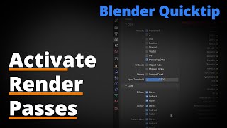 Blender Quicktip Activate Render Passes