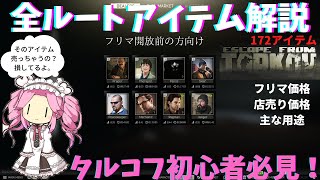 【タルコフ/初心者向け】全ルートアイテム徹底解説！！@フリマ開放前の方向け【EFT】【ゆっくり実況/VOICEVOX】