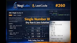 LeetCode 260 Single Number III | Java Solution + Dry Run Explained