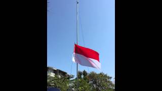 The raising of Indonesia's flag on Independence Day; 17 August 2015