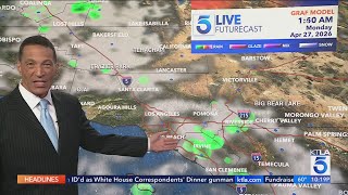 Slight warming trend headed into Southern California