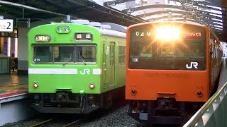 【森ノ宮駅】ＪＲ大阪環状線103系・201系（森のくまさん　森ノ宮電車区）