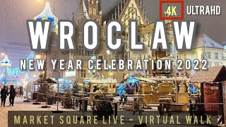 New year 2022 | Wroclaw Poland | Market square - 12AM January 1, 2022