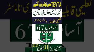 TEVTA Punjab Jobs 2025 | Technical Education and Vocational Training Authority TEVTA Jobs 2025