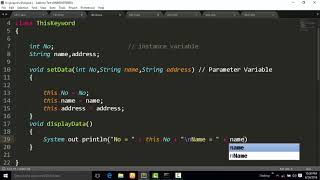 this keyword the instance variable hiding in java program