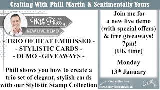 Metallic Heat Embossed Stylistic Trio Set Of cards - DEMO - FREE GIVEAWAYS