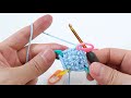 초보용 미니 그래니 스퀘어 가방뜨기 eng sub crochet mini granny square bag beginner