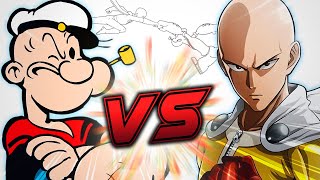 Popeye VS Saitama One Punch Man in a DEATH BATTLE animation!