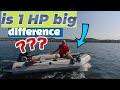 Tohatsu 6 HP vs. Yamaha 5 HP outboard motor | 4 K | on ARTsport 380 and Mission craft boats