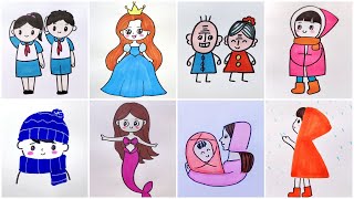 Character Drawing Ideas | Easy Cartoon Characters to Draw for Kids Tutorial