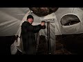 39f extreme cold camping in the warmest hot tent trying a new portable coffee machine