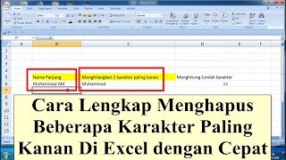 Cara Menghapus Karakter Paling Kanan Di Microsoft Excel