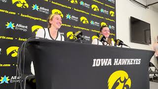 Hear from Lucy Olsen, Taylor Stremlow after Iowa women’s basketball beats Washington State