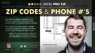 EXCEL PRO TIP: Zip Codes & Phone Numbers