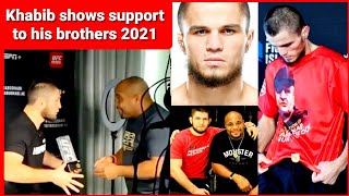 Khabib Nurmagomedov shows support to his brothers during weigh cut at fightisland 2021, umar,ottman