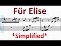 Für Elise - Beethoven - Very Easy Piano Sheet Music With Note Letters