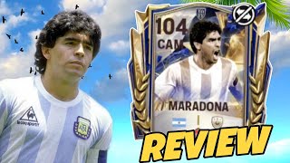 104OVR🇳🇵 DIEGO MARADONA😎 REVIEW🔥 IN FC MOBILE | PLAY WITH SIYON