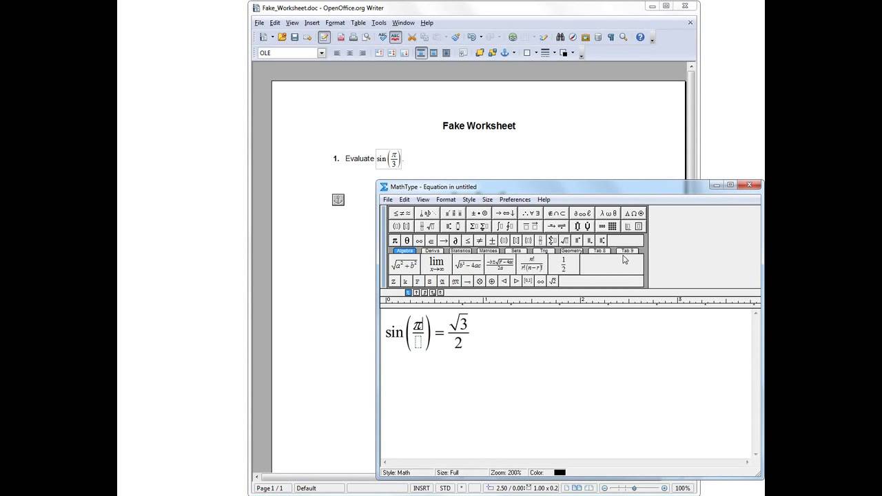 Openoffice Equation Editor Tutorial Tessshebaylo