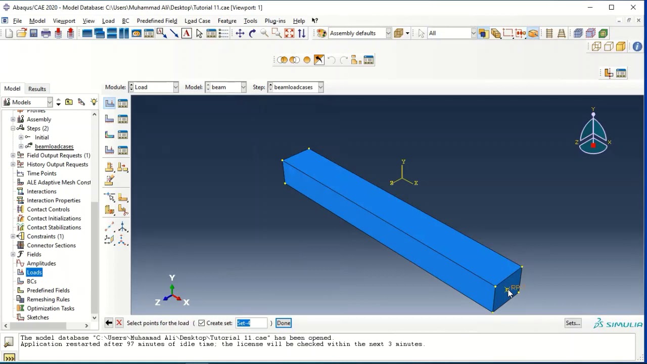 Abaqus Tutorial 5 - Linear Static Analysis Of A Cantilever Beam ...