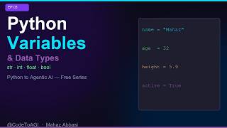 Python Variables & Data Types Explained | Python for Beginners EP 03 | CodeToAGI