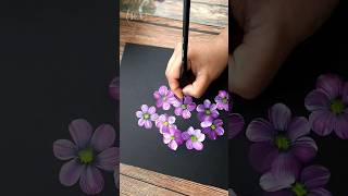 Painting Purple Flowers with a Round Brush Unveiled! 💜 #shorts