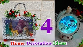 4 Easy Winter Home decoration ideas from Ordinary material | DIY Best Out Of Waste winter craft idea