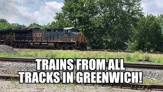 4 trains from every direction in Greenwich, Ohio. Jaw Tooth on the scene too!