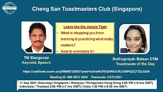 Motivating Thoughts 28- Learn Like a Jungle Tiger by TM Elangovan (Resonance Toastmasters Club)