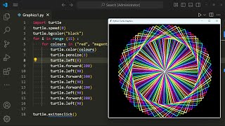 How to Create a Rainbow Spiral Pattern with Python Turtle Graphics | @geekbyte01