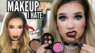 FULL FACE Using Makeup Products I HATE! *SO BAD*