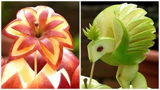 Fruit Vegetable Carving Garnish | Apples Cutting Garnish