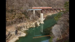 会津鉄道に乗り入れた国鉄急行色キハ47・48団臨「おおかわ号」