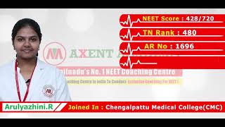 AAXENT PLUS NEET Topper_Arulyazhi, Studying in Chengalpattu Medical College