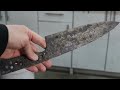 making an 8” chef knife from 80crv2 steel full knife build forging heat treat sharpening