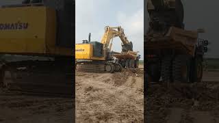 Komatsu PC1250 Excavator || Komatsu HD465-7 Dumper #shorts #shortvideo #viral