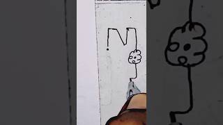 How to Drawing For N writing Colour Pen🎨 Suraj Yt Arts Name art #shorts #painting #art