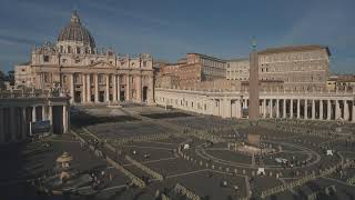 View of St Peter's Square in Vatican City after Pope Francis was hospitalized