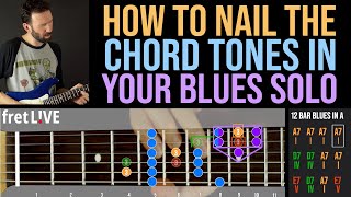 How to NAIL the Tasty MAJOR THIRDS  in a 12 Bar BLUES SOLO! (chord tones) Guitar Lesson