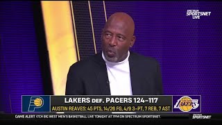 James Worthy EXCITED Austin Reaves drop 45 Pts carry Lakers beat Pacers 124-117 without LeBron, Luka