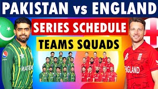 Pakistan vs England T20 series schedule 2024 & teams squads. Pakistan Squad | England Squad