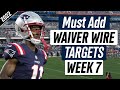 Must Add Players: Week 7 Fantasy Football Waiver Wire Advice