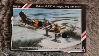 Special hobby fokker D.XXI 4 1/72 Unboxing