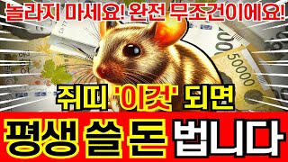 쥐띠는 '이것' 하나면 알면 평생 쓸 돈 법니다! 꼭 혼자서 보세요. 완전 무조건이에요! 12년에 단 한번 오는 하늘의 선물 '96년 84년 72년 60년 48년생'  쥐띠 운세