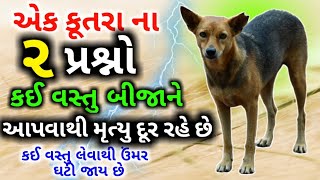 એક કૂતરા ના બે સવાલો કઈ વસ્તુ લેવાથી મૃત્યુ દૂર ભાગે છે અને કઈ વસ્તુ લેવાથી ઉંમર ઘટી જાય છે