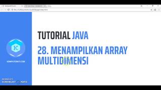 Tutorial Java 28 Menampilkan Array Multidimensi