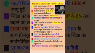 National Education Policy 2020 / राष्ट्रीय शिक्षा नीति 2020 / NEP-2020 / New Education policy 2020