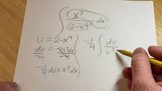 Integration of x^3/(2 - x^3)^7 using u-substitution